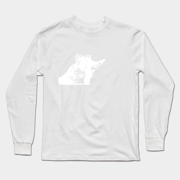 Three Women in Profile Minimalized Evergreen Fog default background Long Sleeve T-Shirt by pelagio